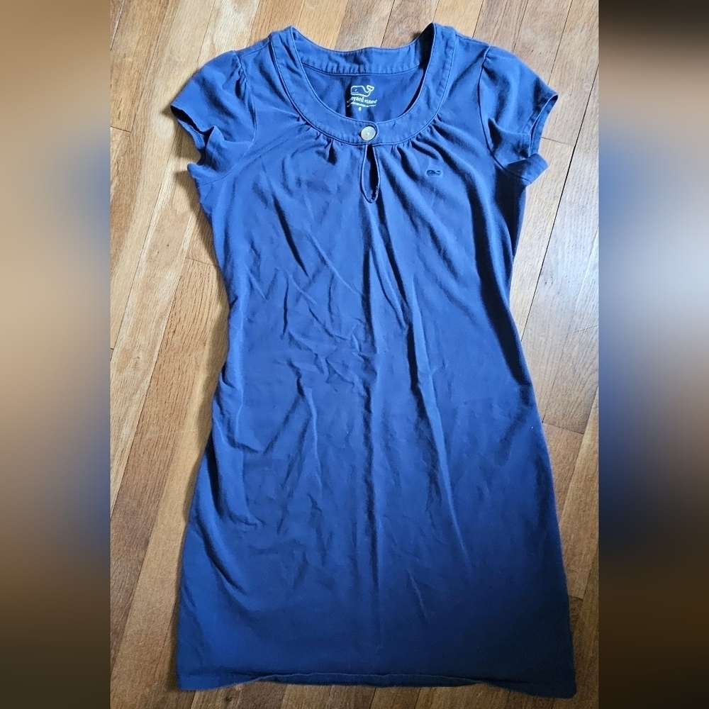 Vineyard Vines Keyhole Button Front Tee Shirt Dress